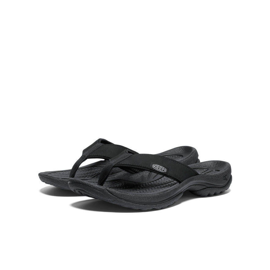 Keen Women's Kona Leather Flip-Flop | Black/Vapor