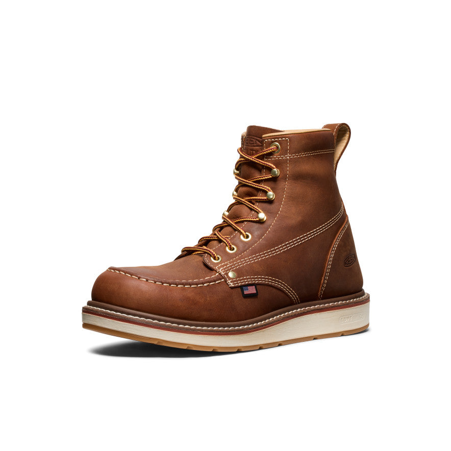 Keen Men's Liberty 6" Boot (Soft Toe) | Leather Brown/Birch
