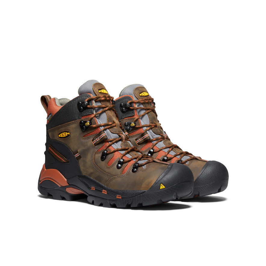 Keen Men's Pittsburgh 6" Waterproof Boot (Soft Toe) | Cascade Brown/Bombay Brown