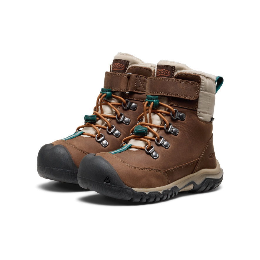 Keen Little Kids' Kanibou Waterproof Winter Boot | Dark Earth/Roasted Pecan