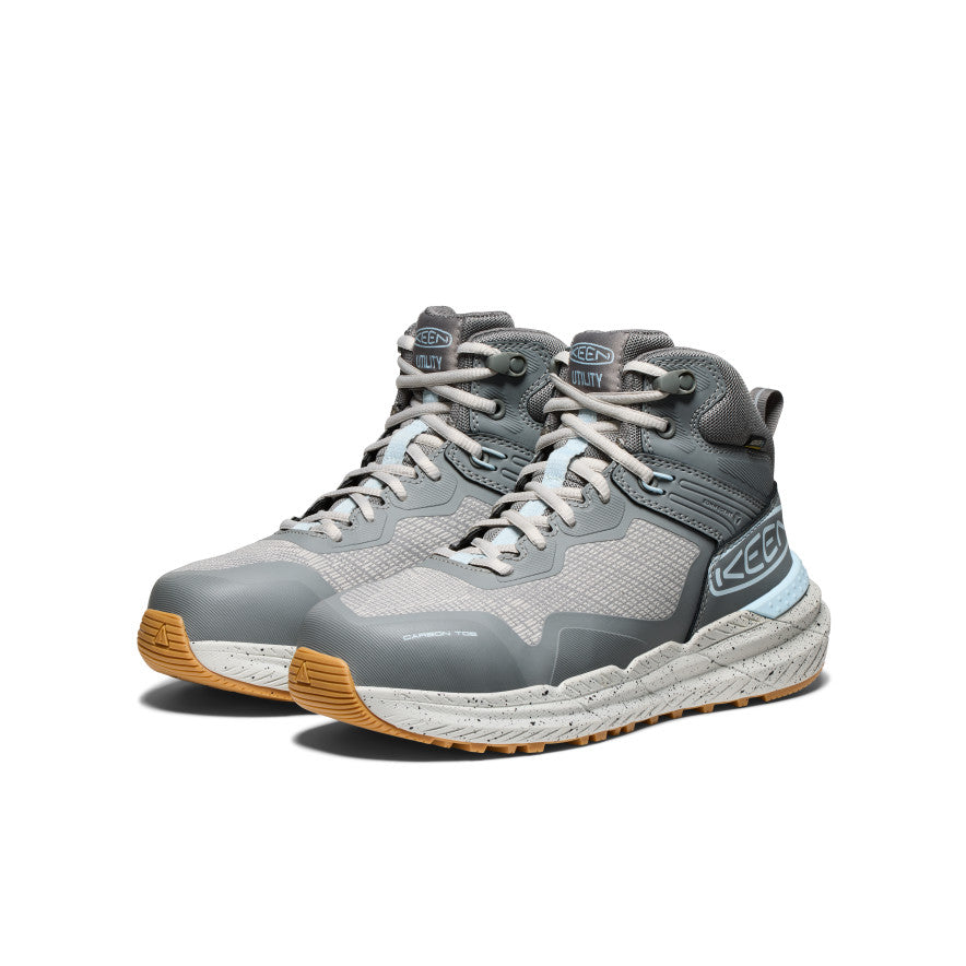 Keen Women's Synchro Waterproof Work Boot (Carbon Toe) | Steel Grey/Gum