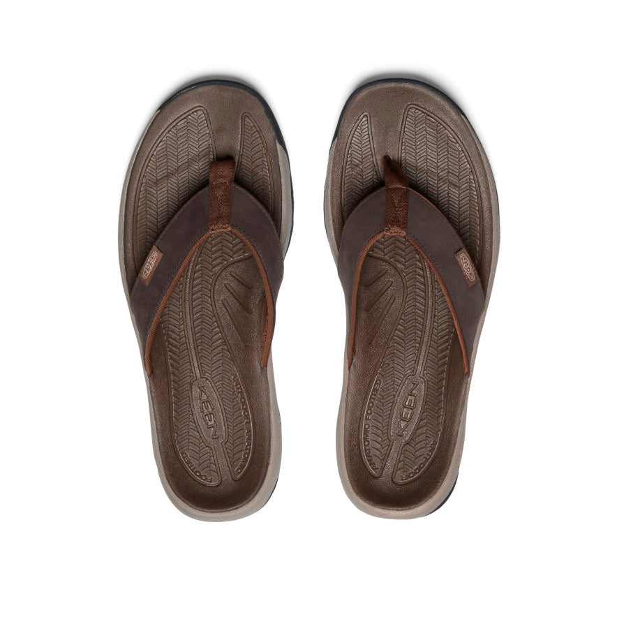 Keen Men's Kona Leather Flip-Flop | Java/Dark Earth