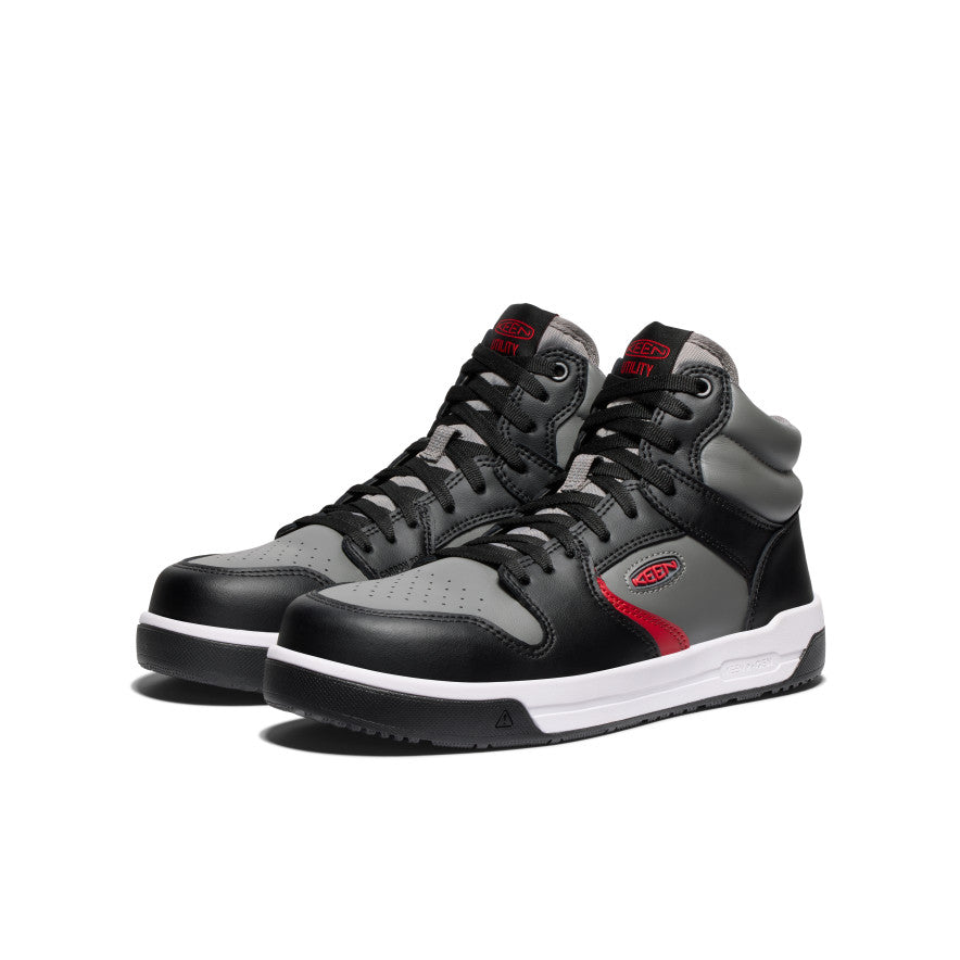 Keen Men's Overton Mid Work Shoe (Carbon Toe) | Steel Grey/Black