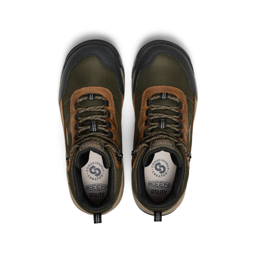 Keen Men's Skokie Waterproof Work Boot (Soft Toe) | Forest Night/Black