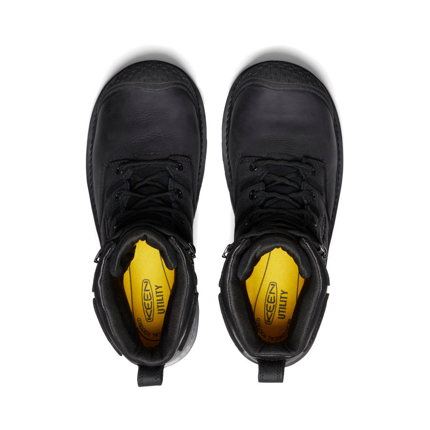 Keen Men's Camden 6" Waterproof Boot (Carbon Toe) | Black/Black