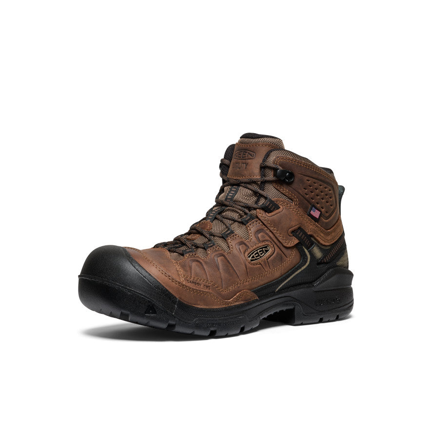 Keen Men's Targhee IV Waterproof Work Boot (Carbon Toe) | Dark Earth/Black