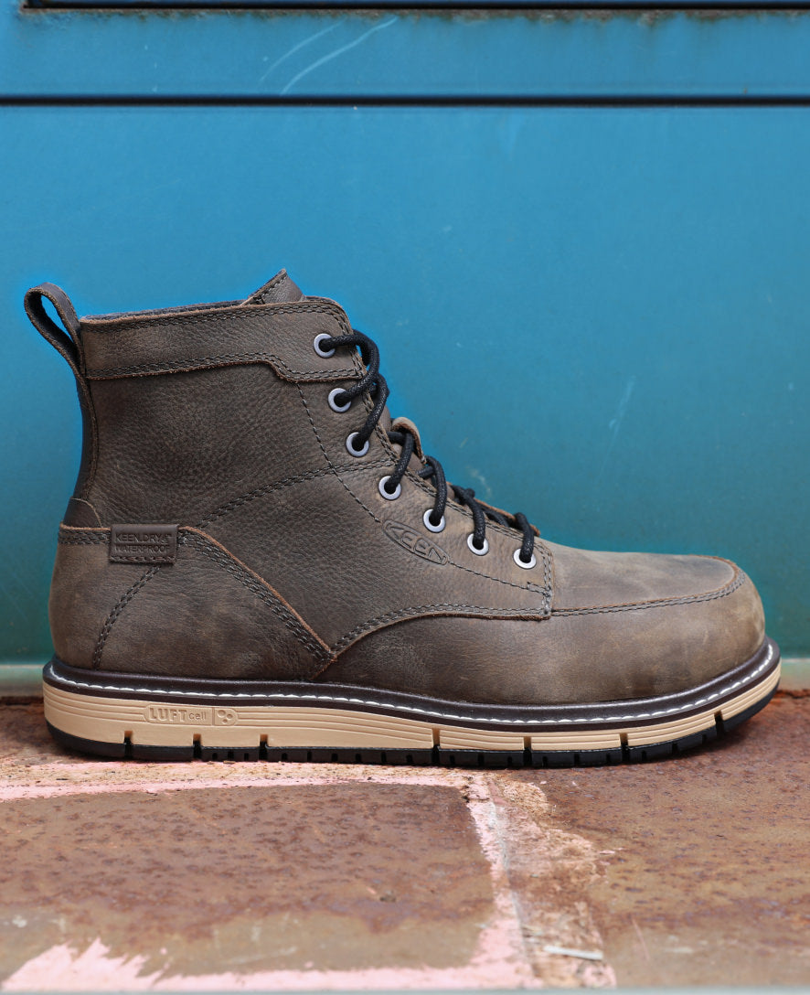 Keen Men's San Jose 6" Waterproof Boot (Aluminum Toe) | Cascade Brown/Black