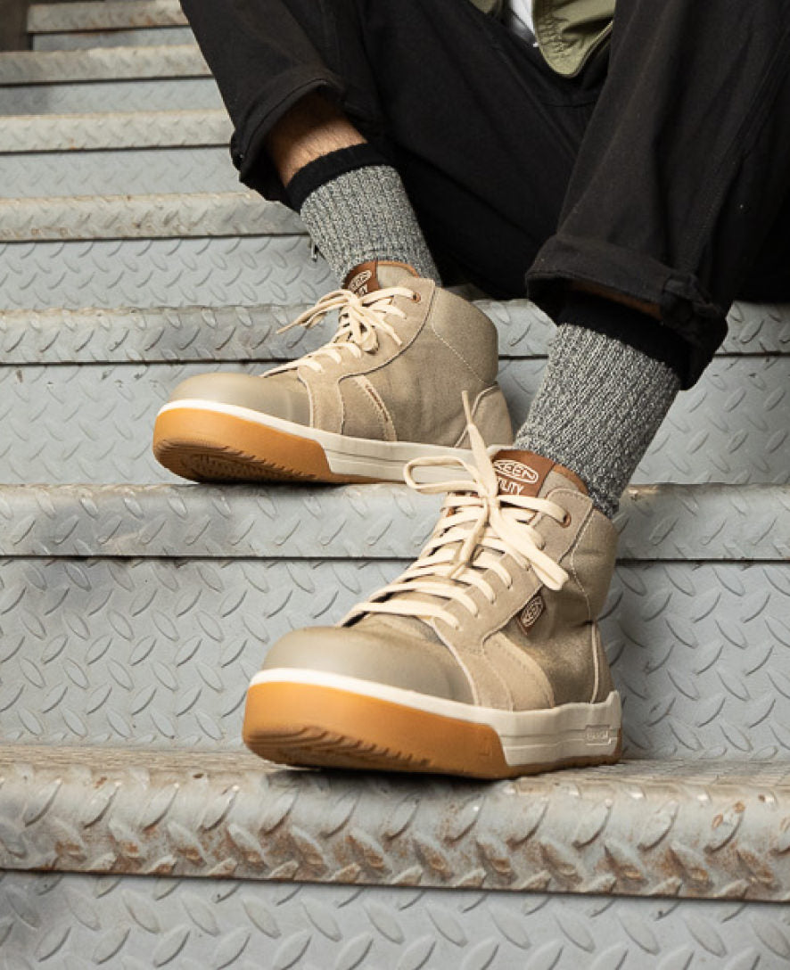 Keen Men's Kenton Mid Work Shoe (Carbon Toe) | Brindle/Gum