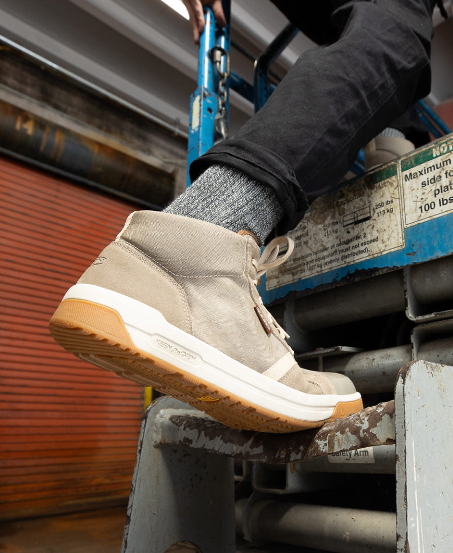 Keen Men's Kenton Mid Work Shoe (Carbon Toe) | Brindle/Gum