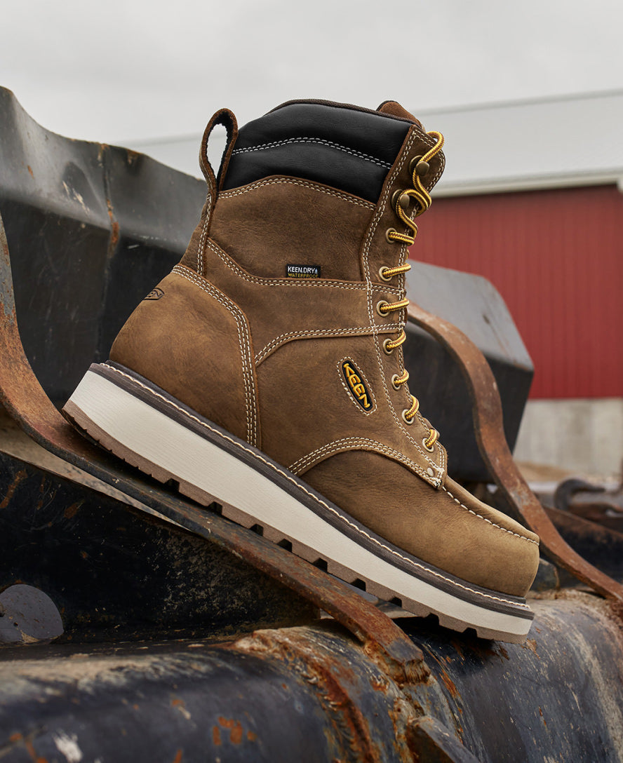 Keen Men's Cincinnati 8" Waterproof Boot (Carbon Toe) | Belgian/Sandshell