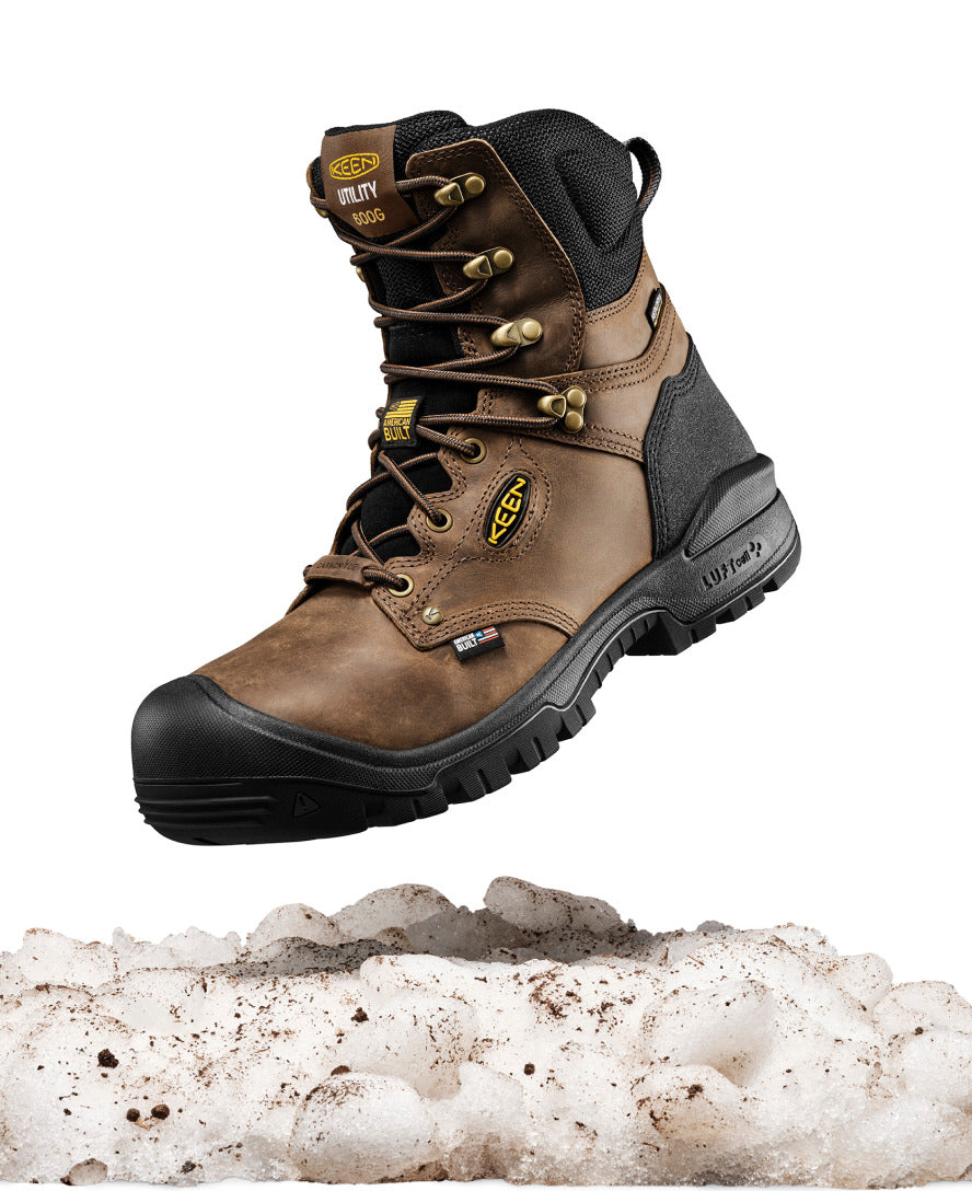 Keen Men's Independence 8" Insulated Waterproof Boot (Carbon Toe) | Dark Earth/Black