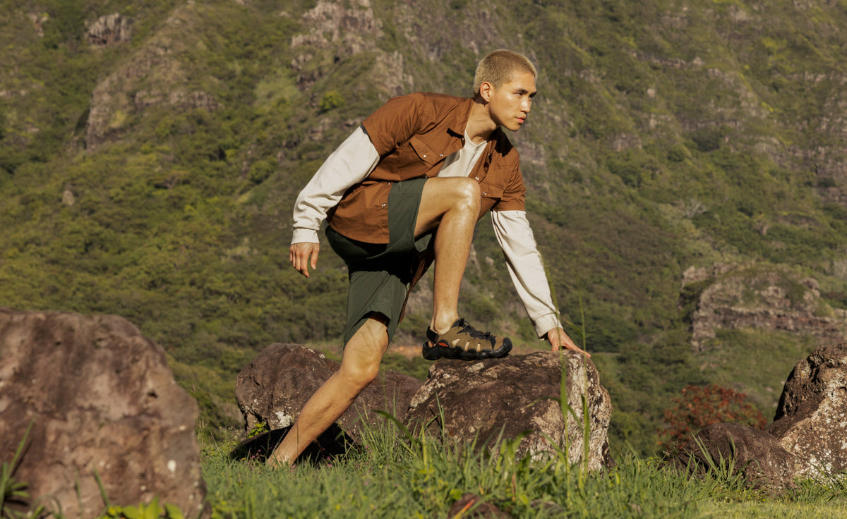 Keen Men's Hyperport Fisherman Leather Sandal | Brindle/Oak Buff