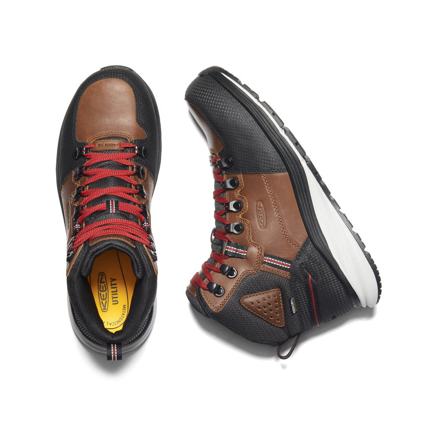 Keen Men's Red Hook Waterproof Boot (Carbon Toe) | Tobacco/Black