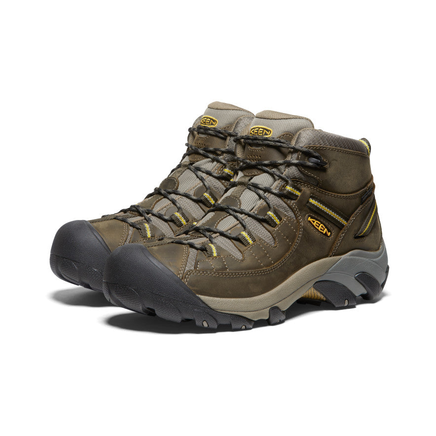 Keen Men's Targhee II Mid Waterproof Hiking Boots | Black Olive/Yellow