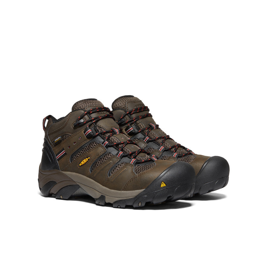Keen Men's Lansing Mid Waterproof (Steel Toe) | Cascade Brown/Brindle