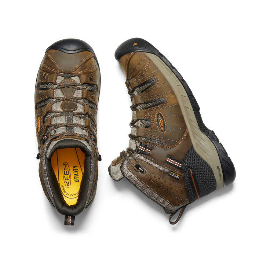 Keen Men's Flint II Waterproof Mid (Soft Toe) | Black Olive/Brindle