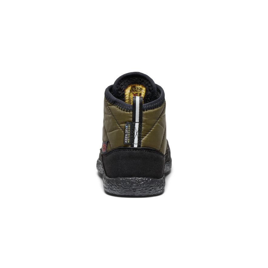 Keen Little Kids' Howser II Waterproof Chukka | Dark Olive/Gold Flame