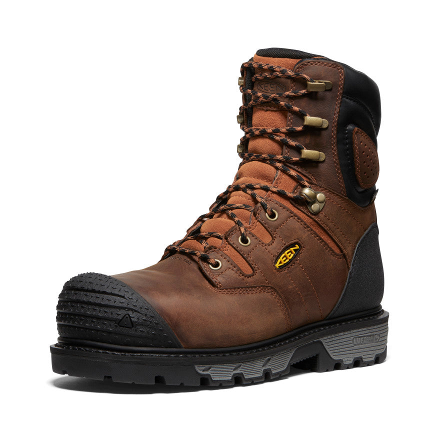 Keen Men's Camden 8" Insulated Waterproof Boot (Carbon Toe) | Leather Brown/Black