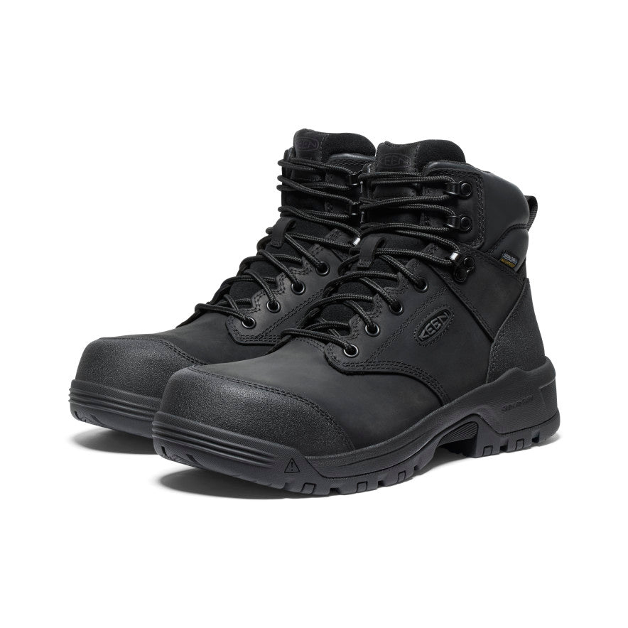 Keen Men's Evanston 6" Waterproof Boot (Carbon Toe) | Black/Black