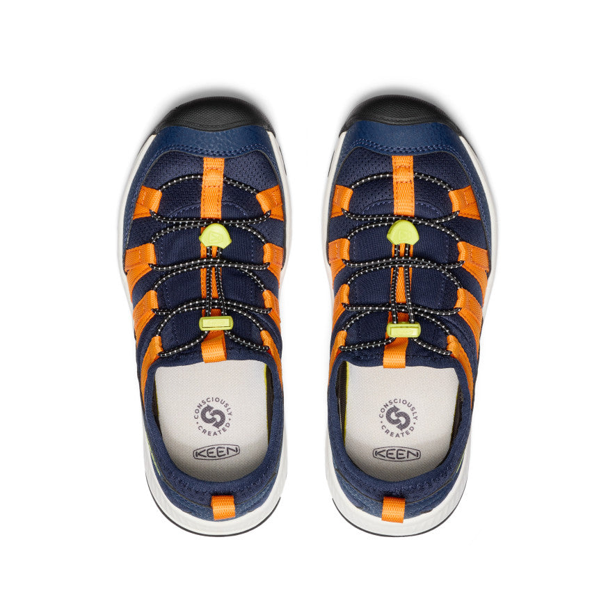 Keen Big Kids' Motozoa Sneaker | Naval Academy/Bright Marigold