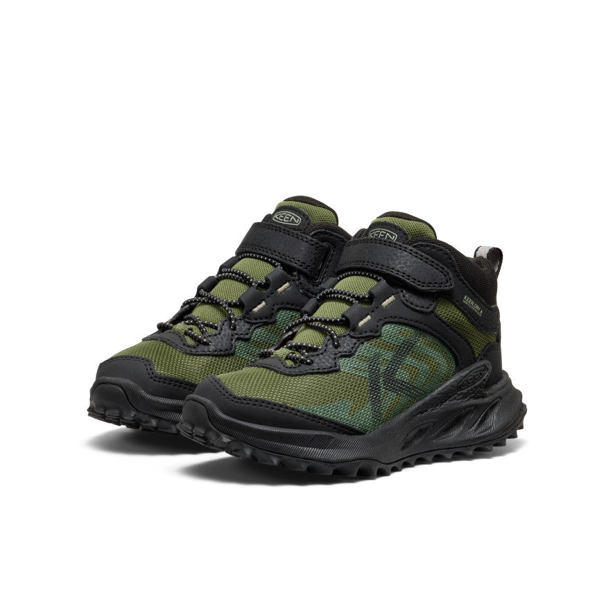 Keen Little Kids' Zionic Waterproof Hiker | Black/Bronze Green