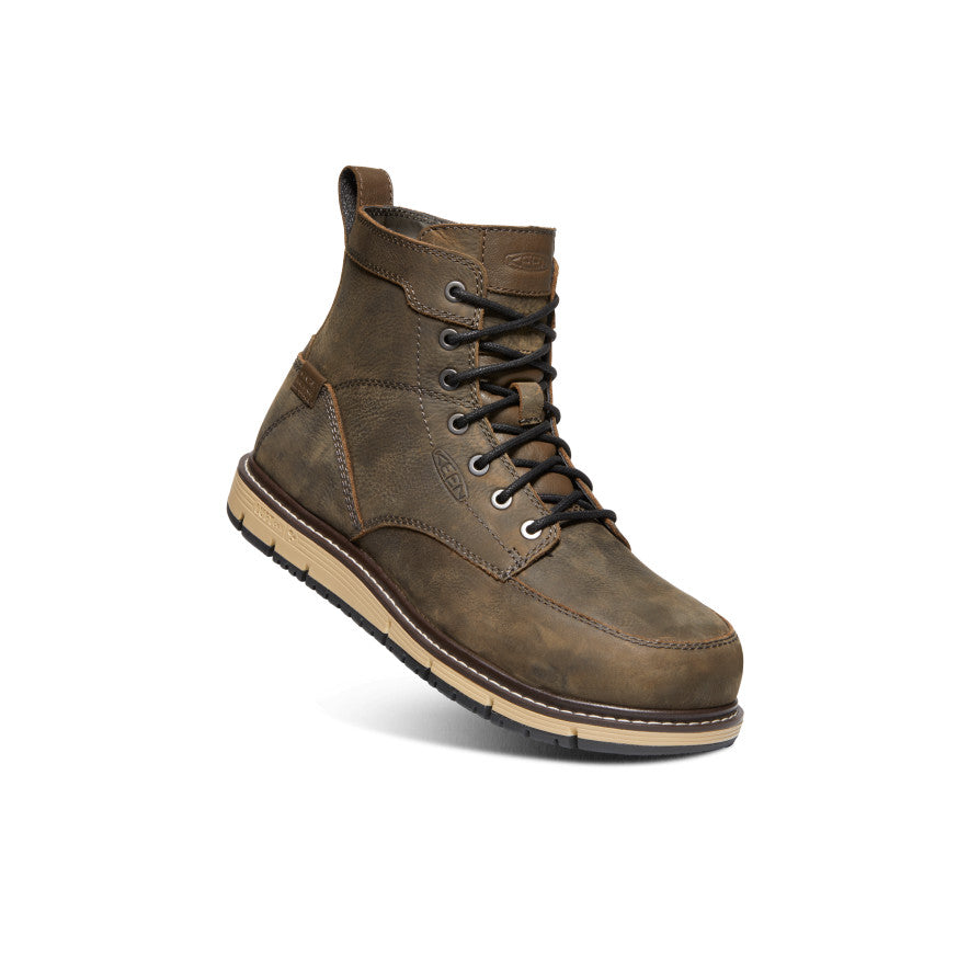 Keen Men's San Jose 6" Waterproof Boot (Aluminum Toe) | Cascade Brown/Black