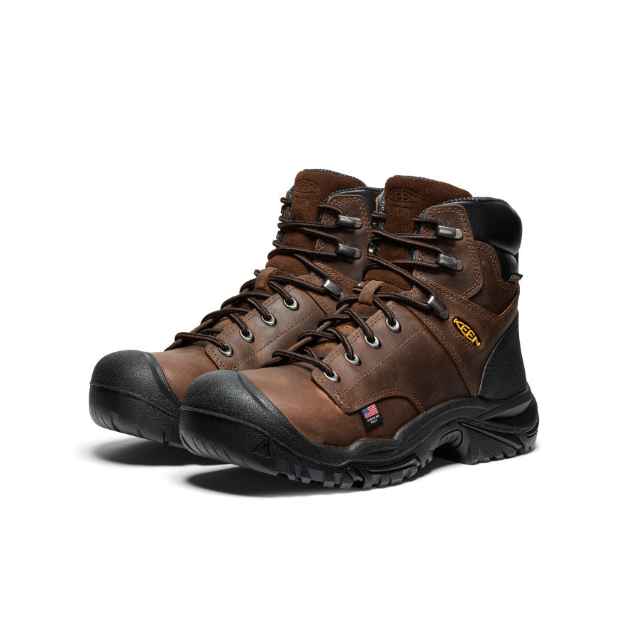 Keen Men's Mt Vernon II 6" Waterproof Boot (Steel Toe) | Dark Earth/Black