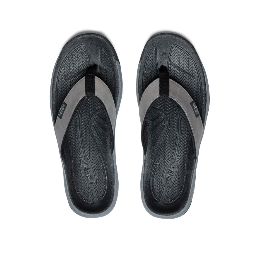 Keen Men's Kona Leather Flip-Flop | Steel Grey/Black