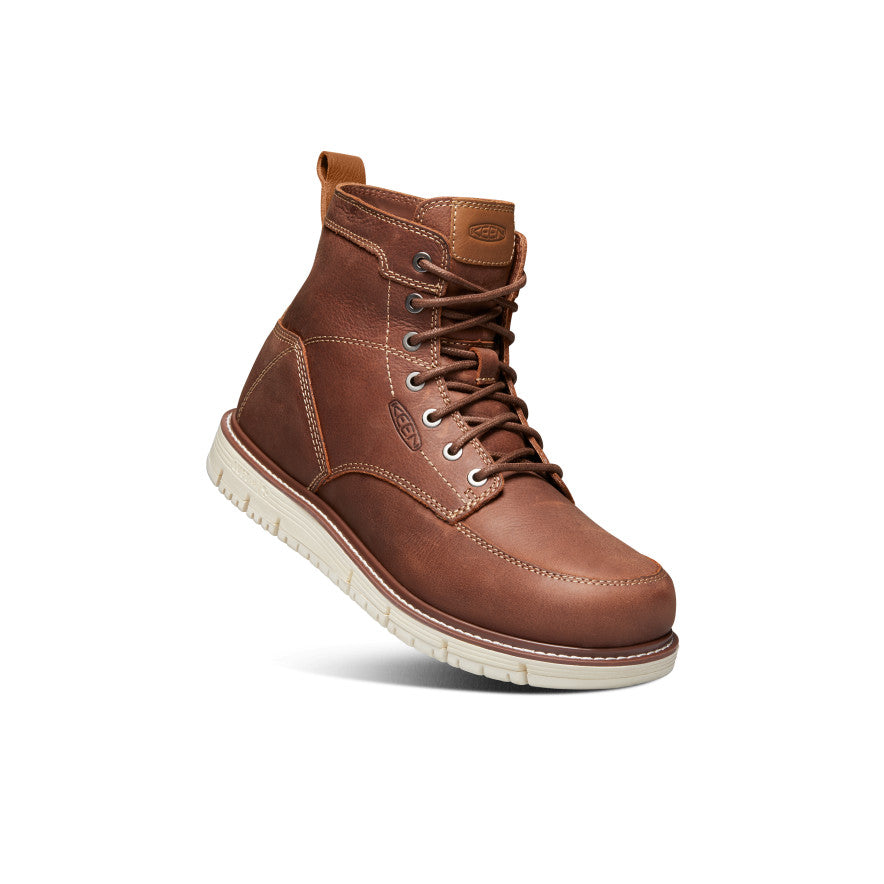 Keen Men's San Jose 6" Boot (Soft Toe) | Gingerbread/Off White