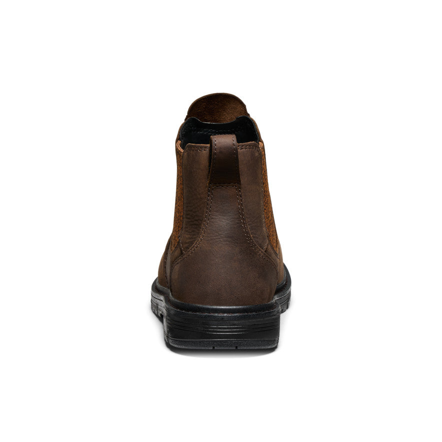 Keen Women's San Jose Chelsea 90° Heel Boot (Aluminum Toe) | Cascade Brown/Black