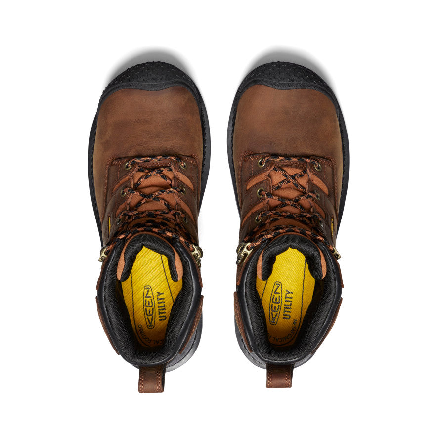 Keen Men's Camden 6" Waterproof Boot (Carbon Toe) | Leather Brown/Black