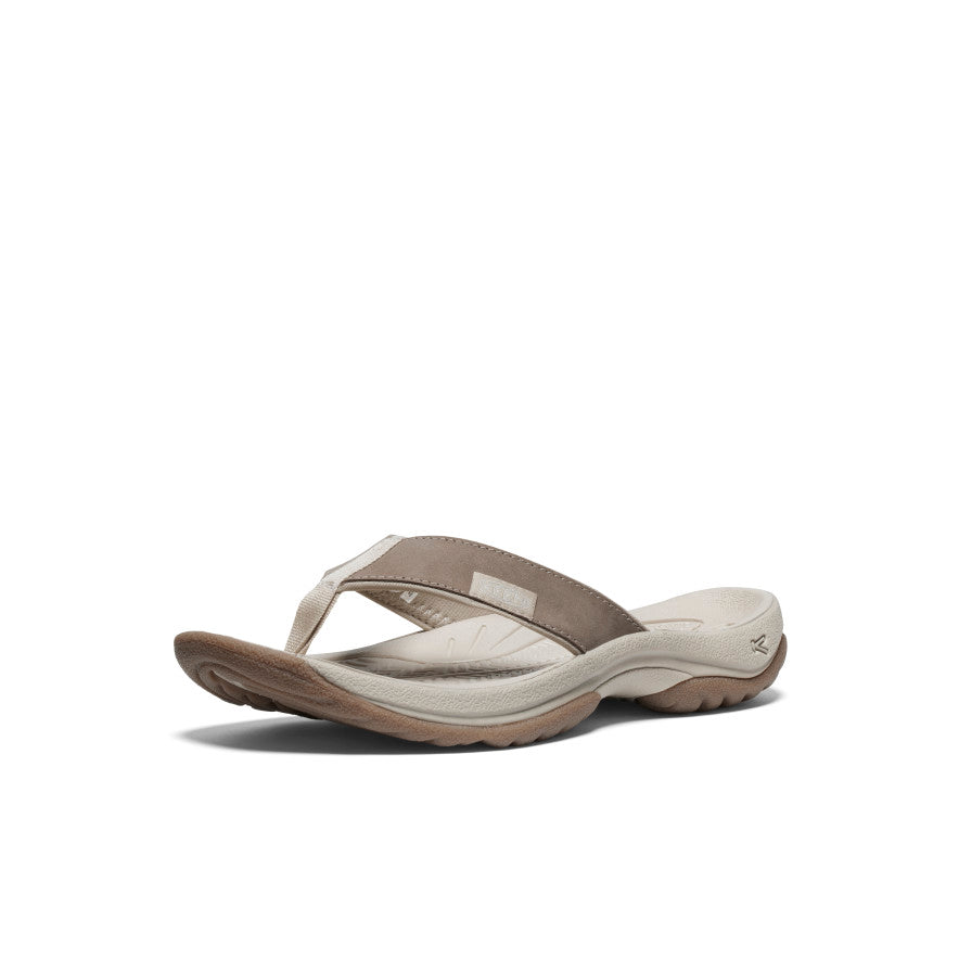 Keen Women's Kona Leather Flip-Flop | Brindle/Silver Birch