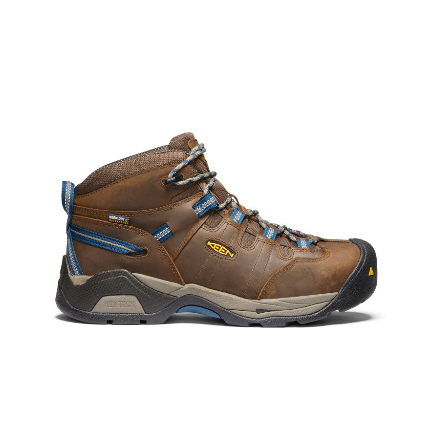 Keen Men's Detroit XT Waterproof Boot (Steel Toe) | Cascade Brown/Orion Blue