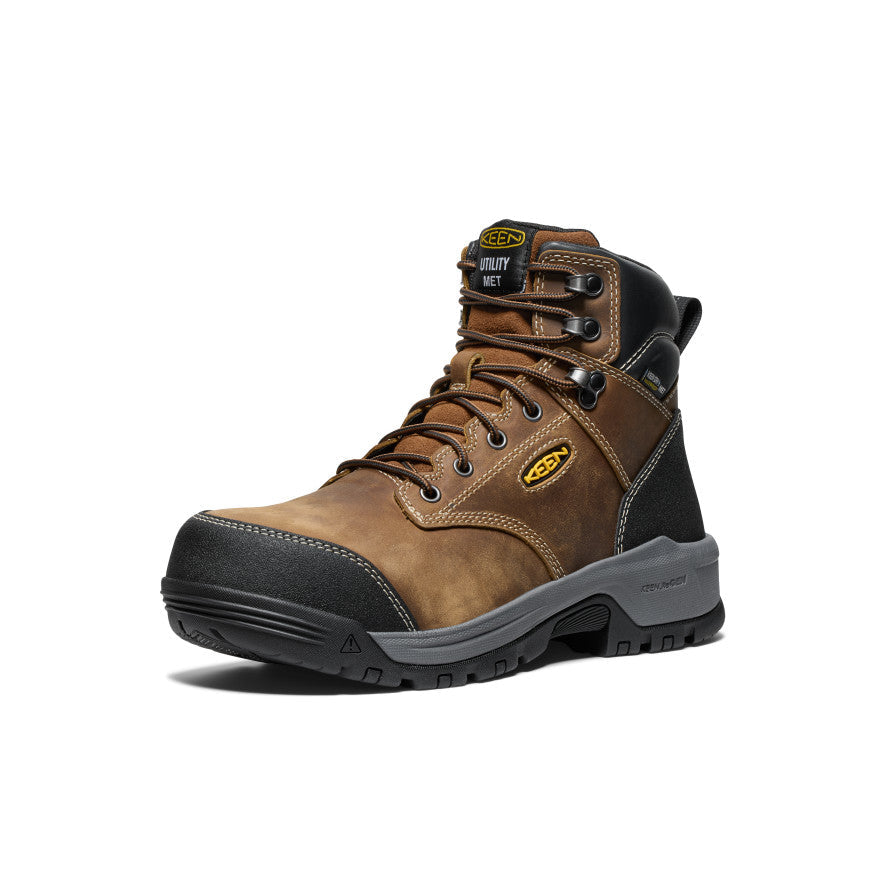 Keen Men's Evanston 6" Waterproof Boot INT MET (Carbon Toe) | Bison/Black