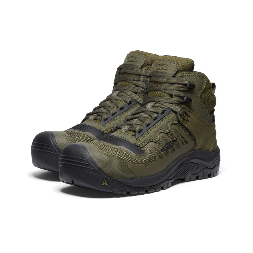 Keen Men's Reno Mid Waterproof (Carbon Toe) | Dark Olive/Black