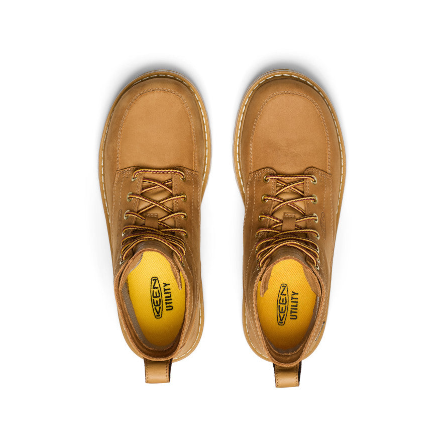 Keen Men's San Jose 6" Waterproof 90° Heel Boot (Soft Toe) | Bistre/Gum
