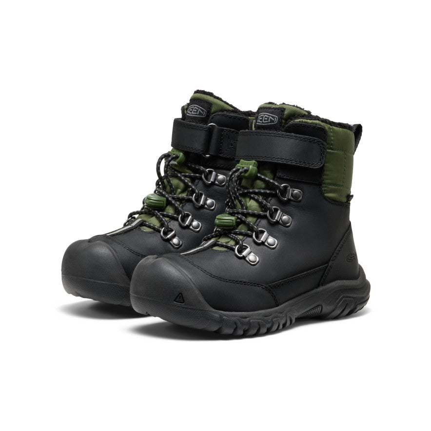 Keen Little Kids' Kanibou Waterproof Winter Boot | Black/Bronze Green