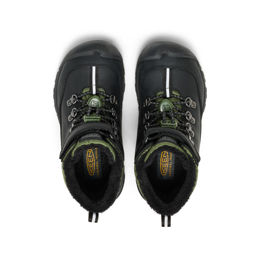 Keen Little Kids' Kanibou Waterproof Winter Boot | Black/Bronze Green