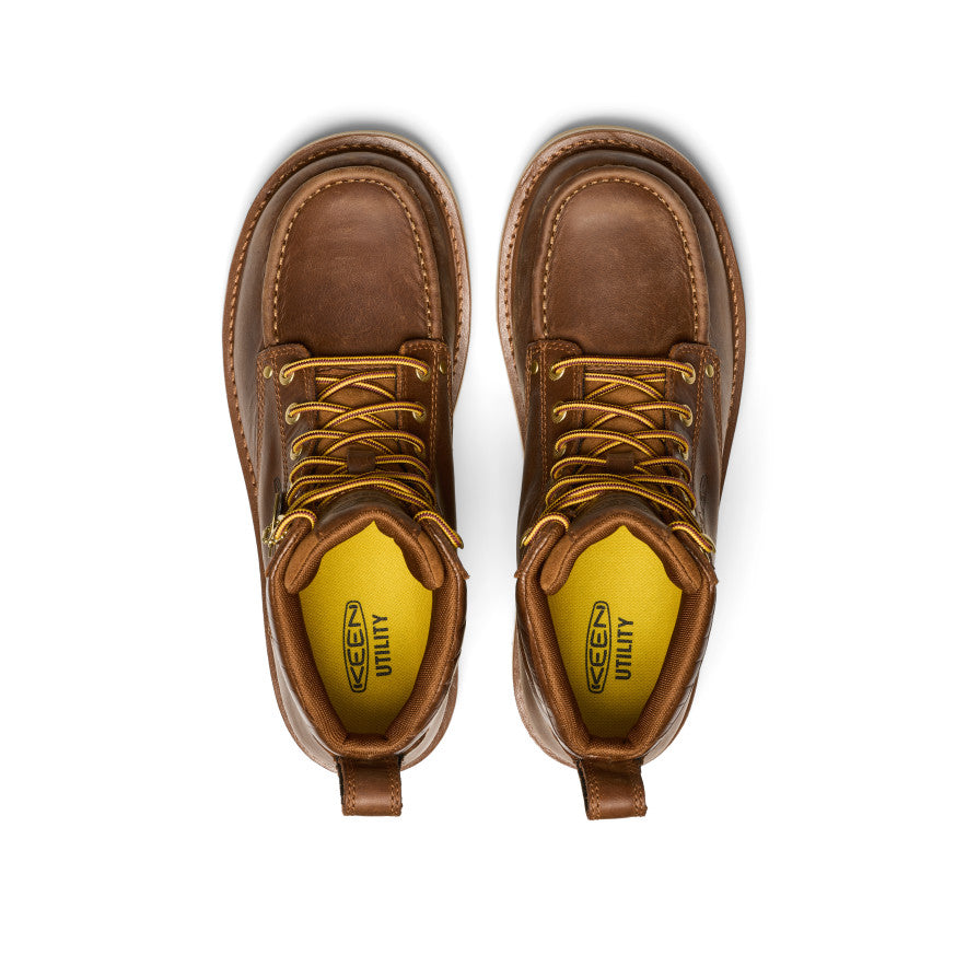Keen Men's Cincinnati 6" Boot (Soft Toe) X Noon Goons | Leather Brown/Off White