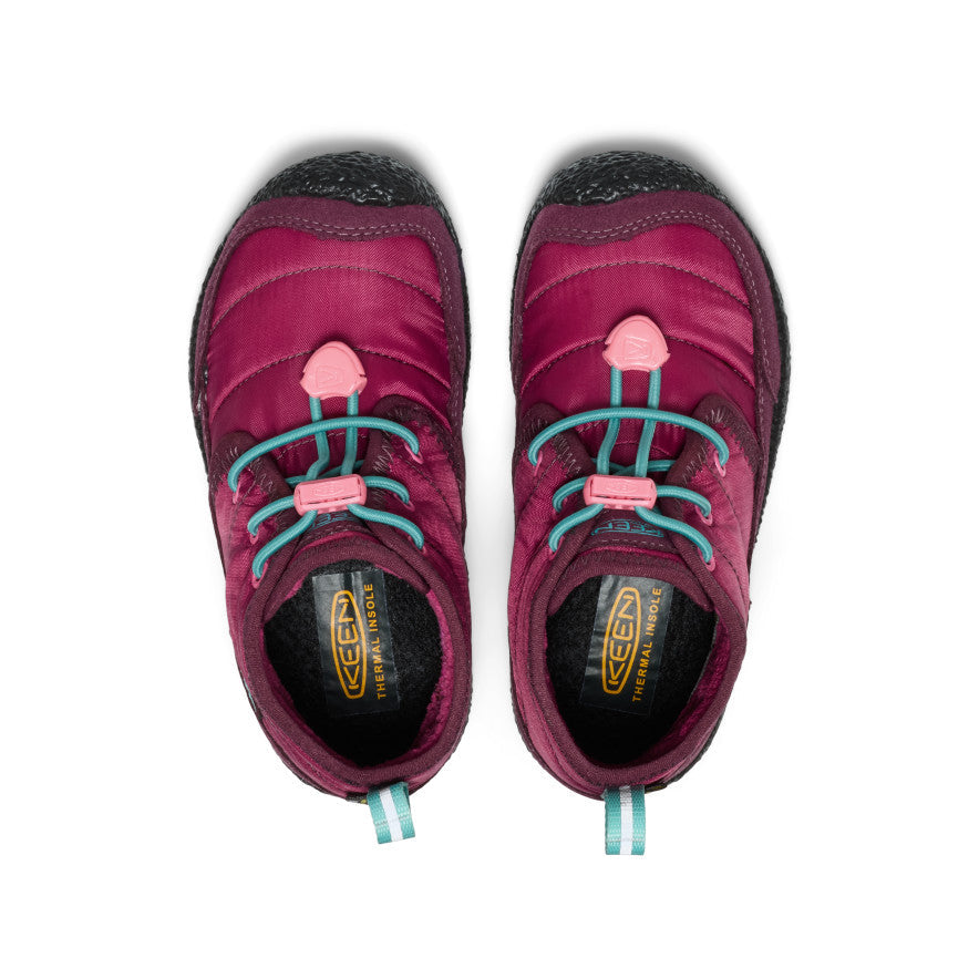 Keen Little Kids' Howser II Waterproof Chukka | Beaujolais/Pool Blue