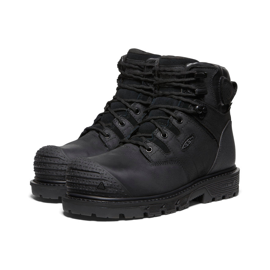Keen Men's Camden 6" Waterproof Boot (Carbon Toe) | Black/Black
