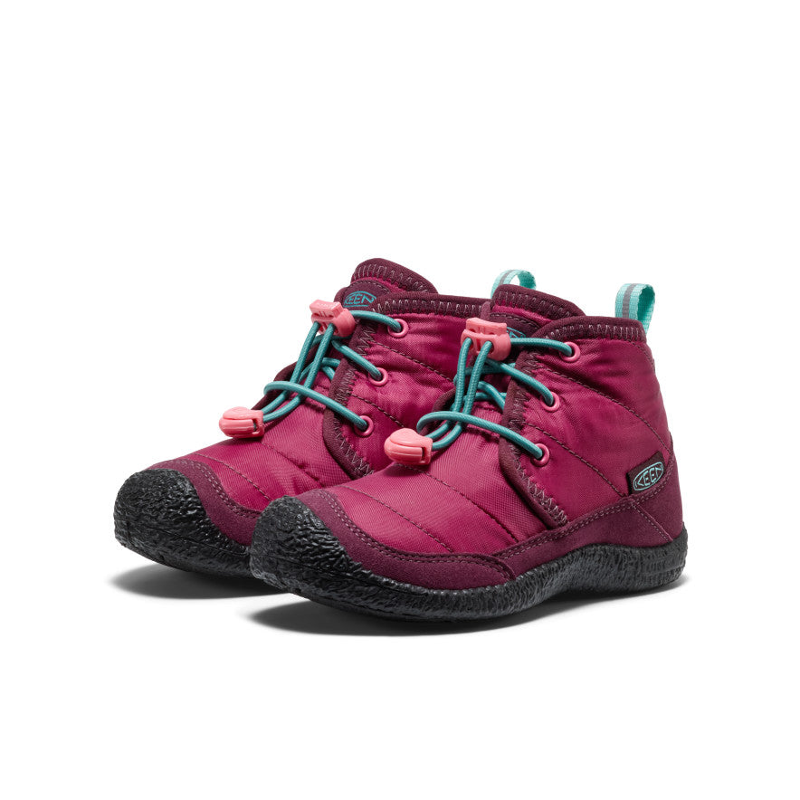 Keen Little Kids' Howser II Waterproof Chukka | Beaujolais/Pool Blue