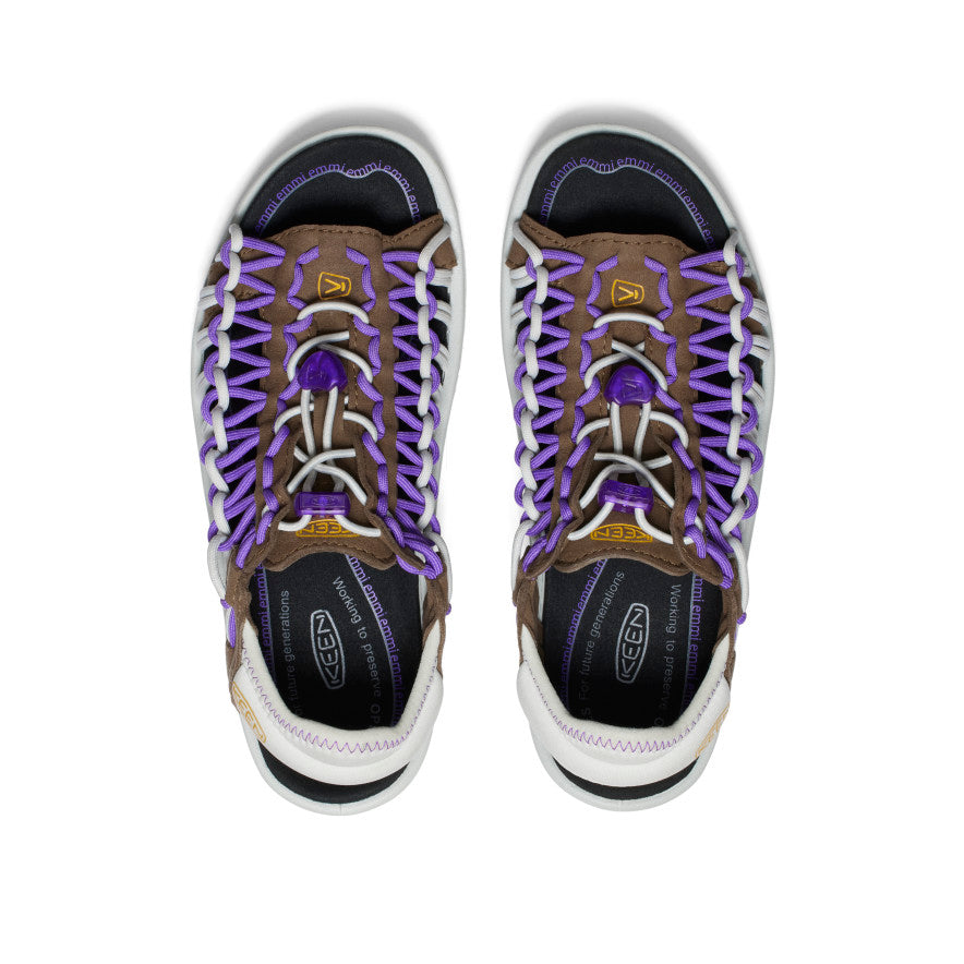 Keen Women's UNEEK II Open Toe X Emmi | Dark Earth/Tillandsia Purple