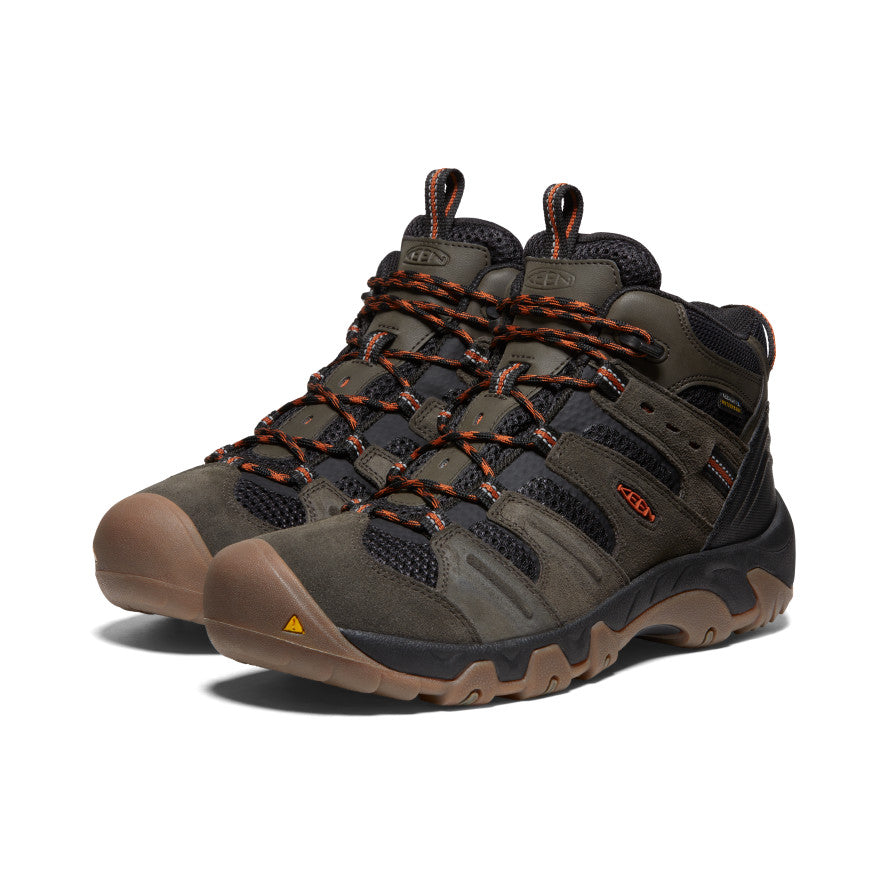 Keen Men's Headout Waterproof Hiking Boot | Black Olive/Fossil Orange