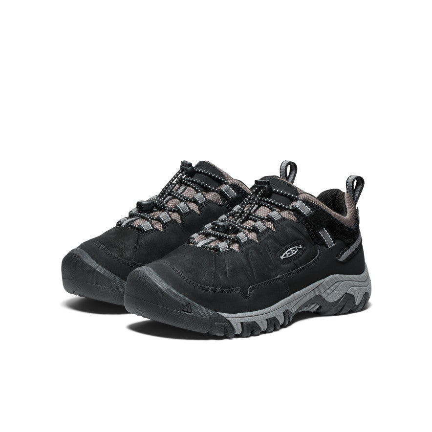 Keen Big Kids' Targhee IV Waterproof Hiking Shoe | Black/Steel Grey