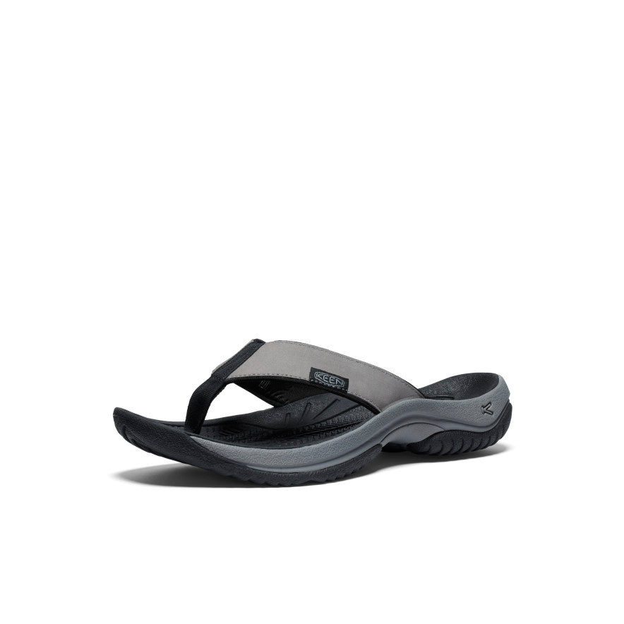 Keen Men's Kona Leather Flip-Flop | Steel Grey/Black