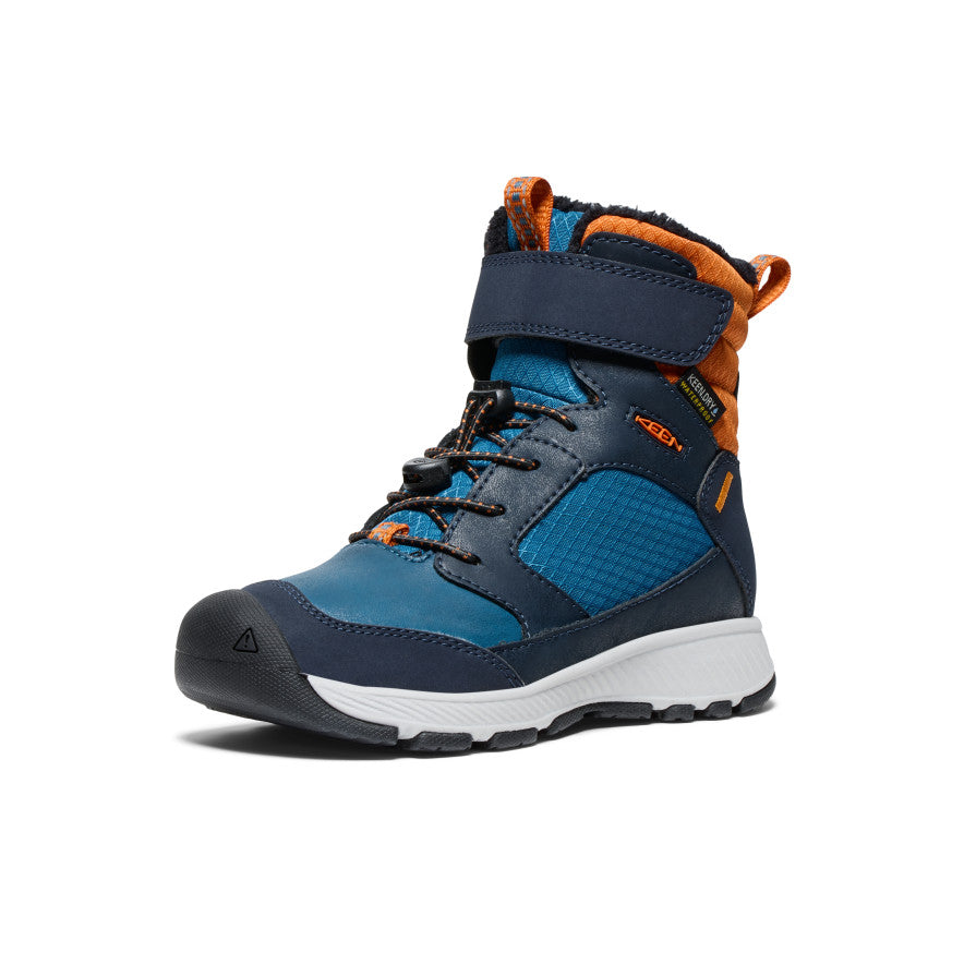 Keen Little Kids' Skua Waterproof Winter Boot | Sky Captain/Gold Flame