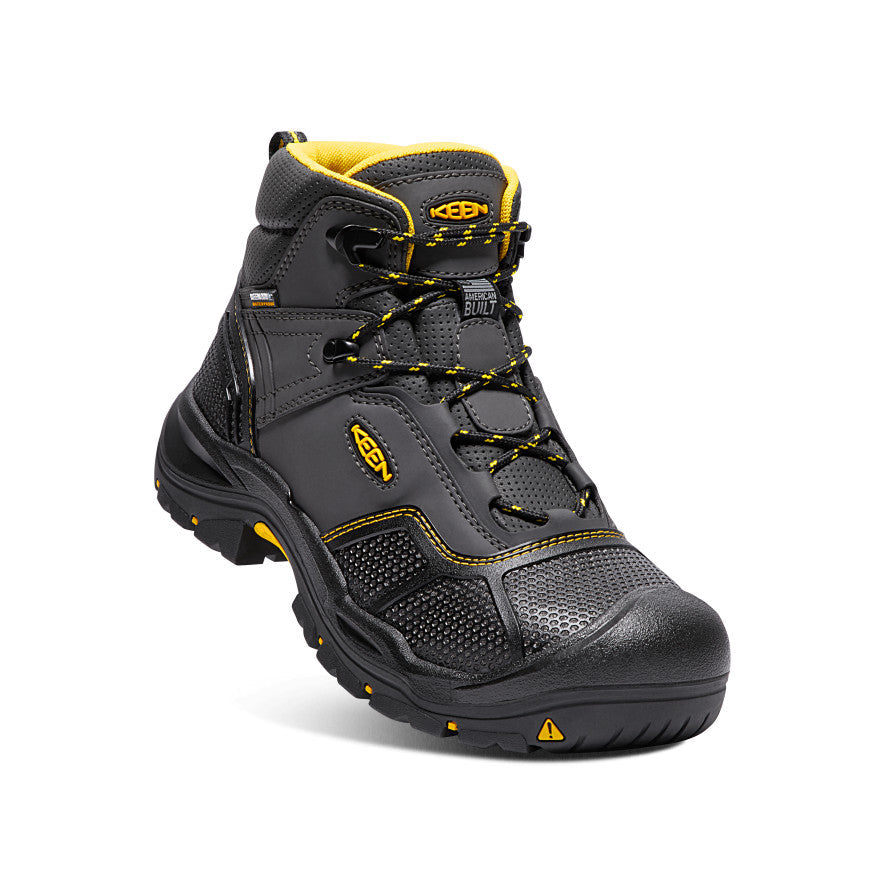 Keen Men's Logandale Waterproof Boot (Steel Toe) | Raven/Black