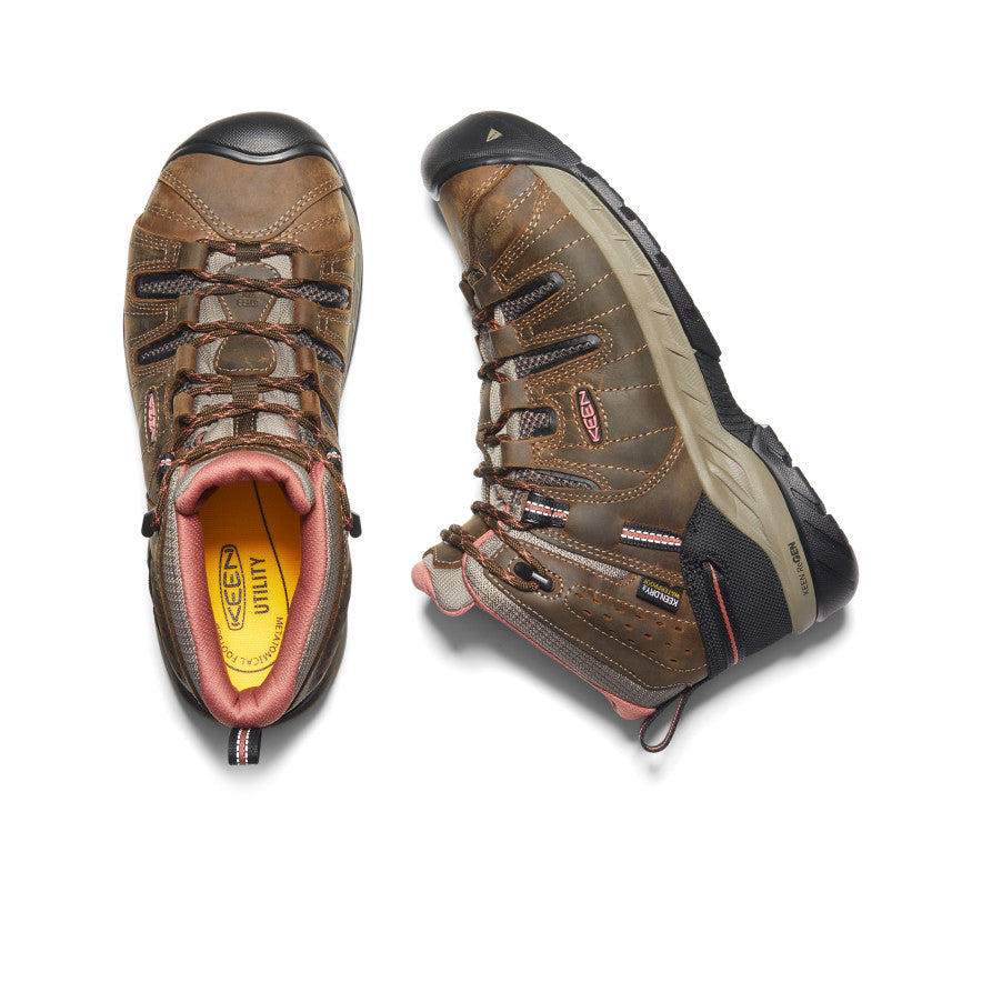 Keen Women's Flint II Waterproof Boot (Soft Toe) | Cascade Brown/Brick Dust