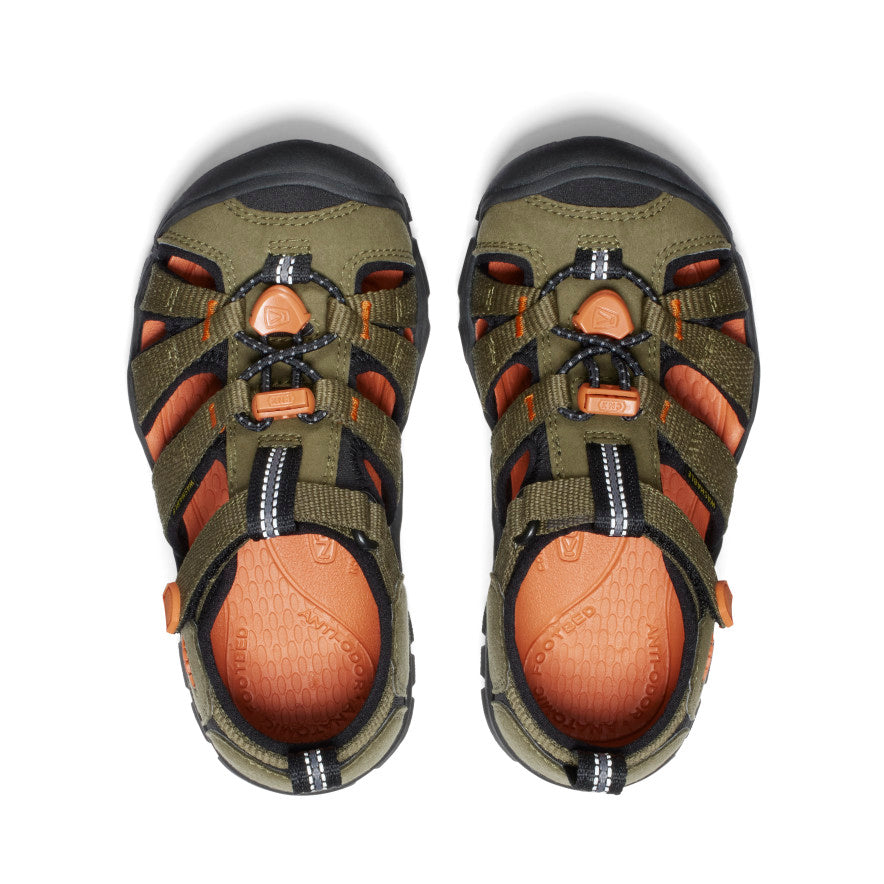 Keen Little Kids' Seacamp II CNX | Dark Olive/Gold Flame